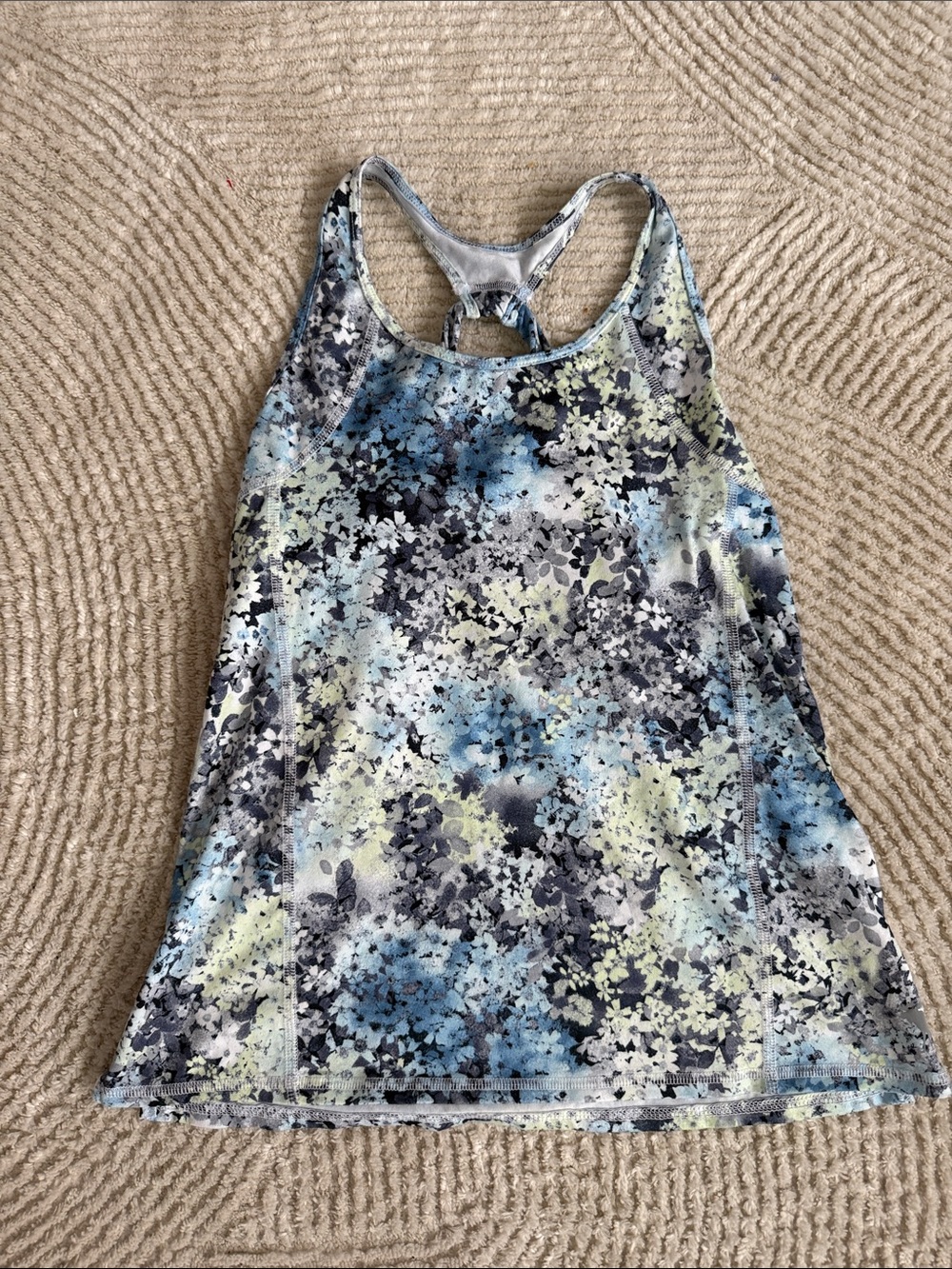 abercrombie kids Floral Racerback Tank in Blue, Gray, and Cream